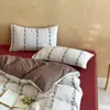 Juego de sábanas de algodón puro de cuatro piezas ropa de cama 100% algodón funda nórdica jacquard juego de tres piezas para dormitorio de estudiante juego de sábanas ajustables