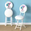 Silla Plegable Taburete Pequeño Uso en Casa Taburete Plegable Resistente Taburete Alto Taburete Sencillo con Respaldo Taburete Redondo Portátil