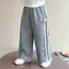 Calça Feminina Primavera e Outono 2026 Novo Estilo Calça Larga Infantil de Primavera Calça Longa Casual Solta Reta para Bebês Meninas Tendência