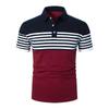 Camisa Polo de Comércio Exterior Transfronteiriço Lapela Europeia e Americana Combinação de Cores Estampa Digital Camisa Moda Masculina Zíper Manga Curta Camiseta