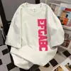 Camiseta de Manga Corta de Moda Callejera Estilo Hong Kong Verano Ins Marca de Tendencia Estampado de Letras Versátil Casual Holgada Camiseta Base Superior
