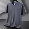 2025 Nova Moda Masculina Manga Curta Cor Sólida Gola Redonda Esportiva Estilosa Versátil Casual Solta Camiseta Manga Curta Verão