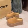 Meias-pantufas Fechadas Birkenstock para Mulheres, Novo Estilo Primavera 2026, Mules Preguiçosas de Salto Aumentado com Solado Grosso