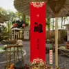 Tela Colgante Festiva Auspiciosa de Año Nuevo para el Año del Caballo, Día de Año Nuevo, Festival de Primavera, Decoración de Fondo para Registro en Tiendas Comerciales, Tela de Banner de Año Nuevo