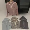 Otoño 2025 Rayas Bordado de Cachorro Manga Larga con Capucha Versátil Dibujos Animados Simple Moda de Celebridad de Internet