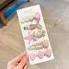 Pinzas florales para el pelo estilo coreano para mujer, pinzas laterales elegantes y exquisitas, pasadores de lazo lindos, pasadores de colores al por mayor