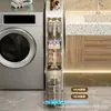 Prateleira de Armazenamento com Fresta Ultra-Estreita para Banheiro, Armário de Fresta para Cozinha de Chão, Armário de Armazenamento para Banheiro Estilo Gaveta, Armário de Armazenamento sem Instalação
