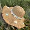 Sombrero de Paja de Ala Ancha con Lazo para Mujer, Sombrero para el Sol de Verano para Exteriores, Protección Solar, Sombrero de Playa para Vacaciones y Viajes, Sombrero Versátil para la Costa