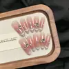 Unhas Postiças Elegantes Gatinho Outono e Inverno, Populares no Xiaohongshu e Douyin, Conjunto de 10 Peças de Unhas Postiças Feitas à Mão, Atacado
