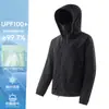 Nova Roupa de Proteção Solar de Verão para Mulheres, Proteção UV Upf50+, Seda Gelada, Roupa Leve com Capuz para Uso Externo para Homens e Casais