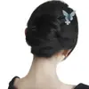Horquilla de Sándalo en Forma de U de Mariposa Magnolia para Mujer, Nuevo Estilo Chino Antiguo Accesorio para el Cabello Hanfu, Horquilla de Flor Súper de Hada