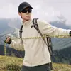 Jaqueta de Lã ao Ar Livre Masculina Lã Polar Aconchegante Roupa Externa Veludo Plus Espessada Outono Inverno Gola Alta Top Versátil Jaqueta Casca Forro