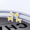 Fabricantes de pendientes de animales japoneses y coreanos. Pendientes lindos de ciervo Sika 2018. Nuevos pendientes de ciervo, joyería de plata linda y creativa.