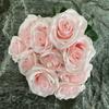 Arranjos Florais Pequenos em Vaso Estilo Europeu, Flores Artificiais, Plantas Verdes, Flores de Seda, Buquês de Rosas Simuladas, Rosas Grandes de 10 Pontas Atacado