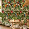 Impresión UV Autoadhesivos para pared Pájaros y plantas tropicales Pared de fondo de hotel Personalización por imagen Venta al por mayor