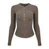 Camiseta Henley de Manga Larga con Cuello Redondo y Botones de Alta Calidad, Corte Ajustado, Adecuada para Deportes y Yoga, Camiseta de Fitness