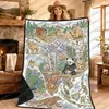 Manta con diseño de mapa de animales transfronterizo, hecha a medida, superventas en Amazon para niños y adultos, manta para pintar y garabatear a mano DIY