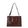 Maletín brillante con estampado de cocodrilo de gran capacidad transfronterizo, bolso tote retro de moda, bolso de hombro, bolso cruzado y bolso de mano