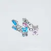 Pendientes Colgantes de Aleación de Titanio F136 Incrustados con Circonita 5A en Forma de Trébol Marquise Body Piercing de Titanio G23 Joyería para Hélice de Oreja