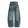 Novos Jeans Casuais Lavados High Street 2025, Calças Casuais Curvas de Cintura Média Tendência, Fornecimento Atacado 04