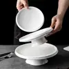 Prato de Cerâmica com Pé Alto para Lanche de Chá, Prato de Frutas, Prato Criativo para Pratos Frios, Prato Artístico para Cozinha Privada, Prato Minimalista para Sobremesa