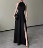Vestido Preto Elegante de Verão 2026, Vestido Longo Social de Luxo Leve Sem Mangas, Traje de Aniversário
