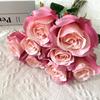 Única simulação rosa flor de seda casamento mão decoração chão Flor restaurante layout buquê de acessórios de flores atacado