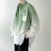 Camisa versátil de otoño para hombre, corte holgado, para uso diario, retro, a juego para parejas, estilo universitario, camisa moderna de estilo coreano