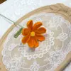 Flor Gesang Ramo Tejido Hecho a Mano Crochet Flores Artificiales Hilo Escritorio de Oficina Decoración del Hogar Flores Tejidas Venta al por Mayor Tallo Único