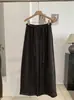 KEKEZOON Calça Feminina de Cintura Alta com Cordão e Perna Larga para Outono Inverno, Afinando, Solta, Tecido de Lã Escovada, Casual, Longa 9324