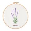 Flor y Hoja de Lavanda Hermoso Paquete de Material para Bordar DIY Tela para Auto-Bordar Kit para Principiantes Juego de Costura