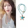 Colar de Dopamina "Estrela" Estrela Pequena Estilo Minimalista Pentagrama Corrente Longa para Moletom Pingente Versátil