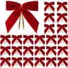 Gravata Borboleta de Veludo Decoração de Natal Enfeite de Árvore de Natal Enfeite Pendente de Lantejoulas Acessório de Fita de Feriado Pingente