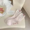 Calcetines de Algodón Divertidos de Hilo de Punto Nuevos Lindos Dibujos Animados de Gato Perro Calcetines de Caña Media para Niños Niñas Mujeres Corea del Sur Ins Calcetines Apilables Mujeres