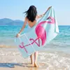 Toalla de Playa de Microfibra Doble Cara de Terciopelo Transfronteriza, Secado Rápido, Absorbente de Agua, Toalla de Baño para Nadar Estampada, Protección Solar para Playa, Dropshipping del Fabricante