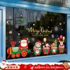 Pegatinas Estáticas de Papá Noel y Árbol de Navidad para Ventanas, Pegatinas para Puertas de Vidrio, Calcomanías para Ventanas, Decoraciones Navideñas, Montaje de Escena