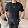 Camiseta Versátil Casual de Verano para Hombre de Color Sólido con Cuello Pequeño, Disponible al Mayoreo