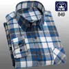 Camisas de Manga Larga de Algodón Puro Cepillado para Hombre de Primavera y Otoño para Jóvenes y Adultos Camisas Casuales de Algodón a Cuadros Tops para Hombre Tallas Grandes