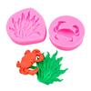 Plantas Acuáticas Serie Marina DIY, Cangrejos Grandes y Pequeños, Moldes de Silicona para Pastel de Fondant de Chocolate, Difusor de Jabón Hecho a Mano Paisajismo