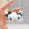 Pingente de pelúcia popular com guizo, chaveiro de gatinho fofo, enfeite para pendurar, brinquedo de pelúcia de máquina de pegar bichinhos de pelúcia