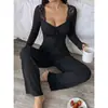 Ropa casual de verano 2026 transfronteriza europea y americana: top de encaje con retazos y manga acampanada, y pantalones largos de pierna ancha de cintura alta