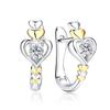 Pendientes Wei Wan con forma de corazón, estilo europeo y americano, con diseño creativo de amor, pendientes de mujer con forma de corazón de melocotón, pendientes de corazón a corazón de dos colores, accesorios para las orejas.