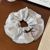 Diadema de Encaje Plisado Versión Ancha Dulce Francesa Aro para el Cabello Scrunchie Esponjoso Diadema de Moda Pinza Lateral Pinza BB