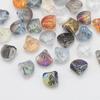 Concha em Forma de Leque Galvanizada Cristal Colorido Contas Soltas de Vidro Acessórios de Joalheria DIY Brincos Colar Pingente Vida Marinha