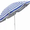 Sombrilla de playa a rayas para exteriores transfronteriza, protección solar, plegable, tela de poliéster con recubrimiento plateado, parasol ajustable, directo del fabricante