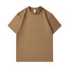 Algodão Puro Gola Redonda Ombro Caído Manga Curta Logo Personalizado Casual Solta Cor Sólida Camisa Cultural Uniforme de Grupo Camiseta Pintada à Mão Feita Sob Medida