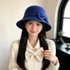 Novo Chapéu de Feltro de Lã da Moda para Mulheres, Chapéu Bucket de Topo Arredondado Estilo Coreano para Primavera e Outono, Chapéu Cloche Britânico Versátil Retrô de Celebridade da Internet