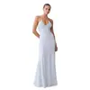 2026 Vestido Largo de Verano Elegante y Sexy para Mujer, Estilo Europeo y Americano, de Color Sólido, con Fruncidos y Cuello Halter, Espalda Descubierta