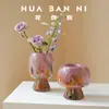 Ornamento de Vaso Hidropônico de Vidro Vintage Estilo Francês, Decoração de Arranjo de Flores de Mesa de Sala de Estar de Luxo, Vaso de Vidro Artesanal