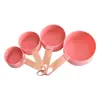 Cabo banhado a ouro rosa conjunto de colheres medidoras de plástico utensílios de panificação conjunto de oito peças copo medidor rosa conjunto de colheres medidoras